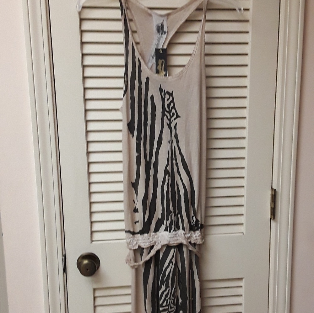 Sugar Daddy Anama Zebra Tan dye Dress Boho NWT